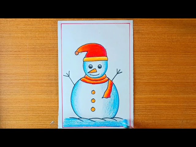 How to draw snowman ☃️| Easy snowman drawing ☃️