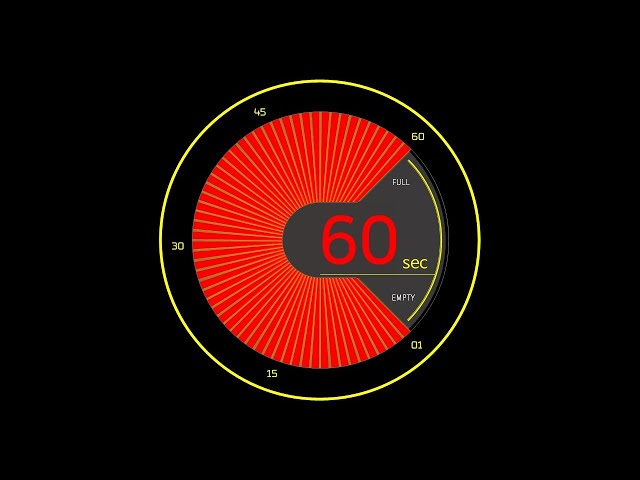 60 Second Timer with Music - Red Circle Countdown