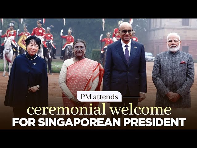 LIVE: PM attends ceremonial welcome for the President of Singapore at Rashtrapati Bhavan