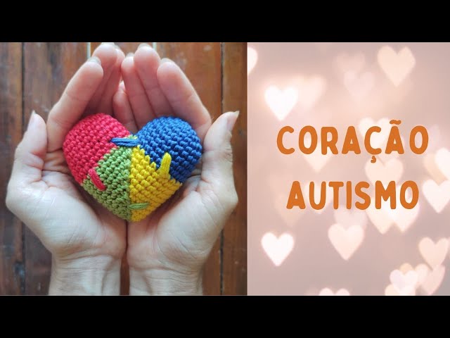 Coração de Croche Amigurumi/ Simbolo do Autismo/ Troca de cores Invisíveis