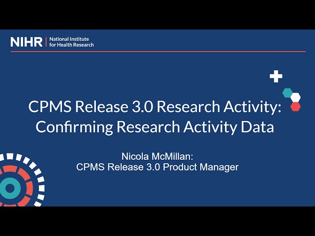 Confirming research activity in CPMS