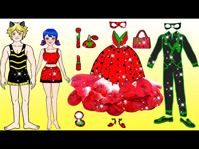 🔴[LIVE]: Ladybug And Cat Noir DATING Costumes Dress Up 🔴 Vestir Muñecas De Papel