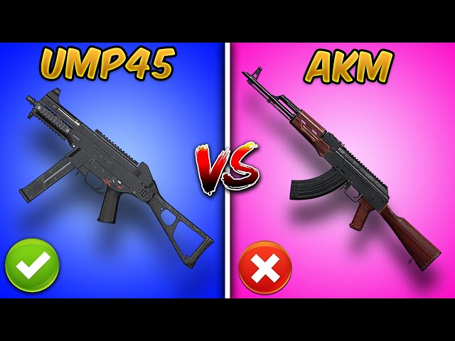 UMP45 vs AKM Which is Better? (PUBG Mobile & BGMI) Ultimate Weapon Comparison (Guide/Tutorial) Tips