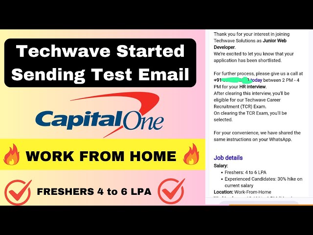 Techwave Solutions Started Sending Test Email | Work From Home Job | 4 to 6 LPA Salary