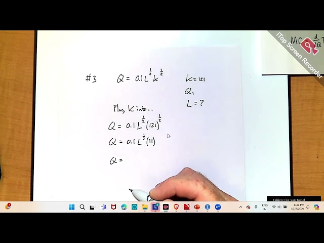 HW5 | Question 3 | Production Function | Cost Function | Advanced Micro Economics