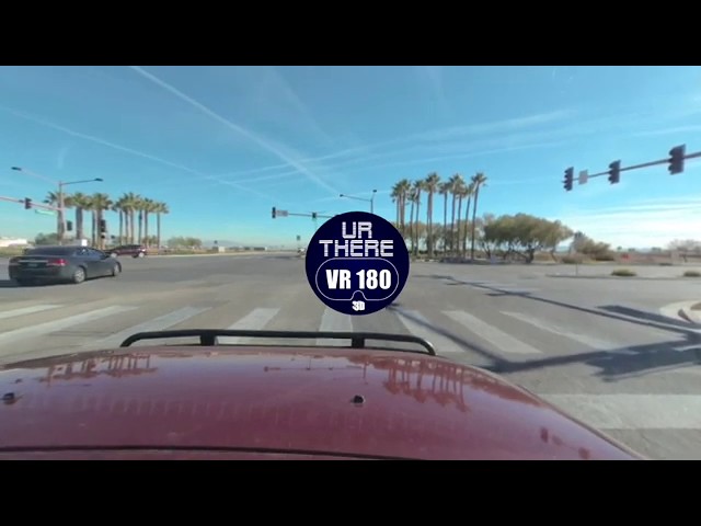 Driving on Flamingo Road from West to East Las Vegas in VR180 3D.