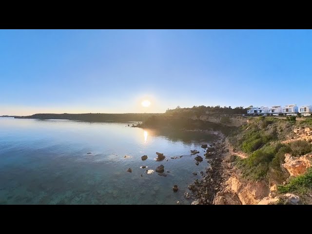 Turtle Beach Konnos Bay At Sunset 360 Video 2 January 2025 By www.Virtual-Cyprus.com