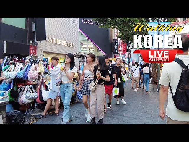 Live Korea Seoul 🇰🇷 Walk Tour Korea 🤩 Seoul Myeongdong Night Street Walking Tour, Korean Food Street