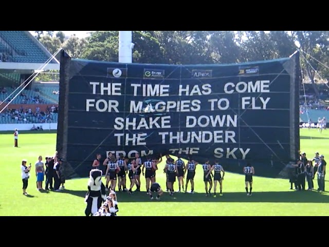 2014 SANFL Preliminary Final   Port Adelaide run through banner v South Adelaide