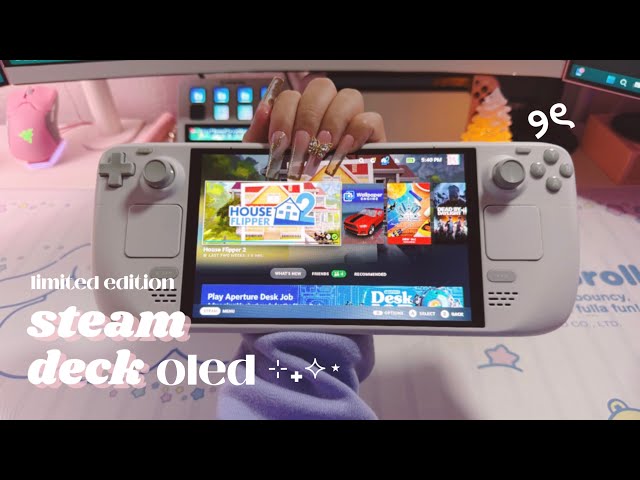 🤍 unboxing the prettiest handheld pc - steam deck OLED in white ✿