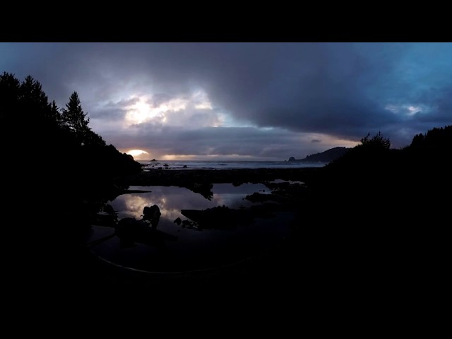 Arcata Beach Sunset - 4K 360° VR (Real Time)