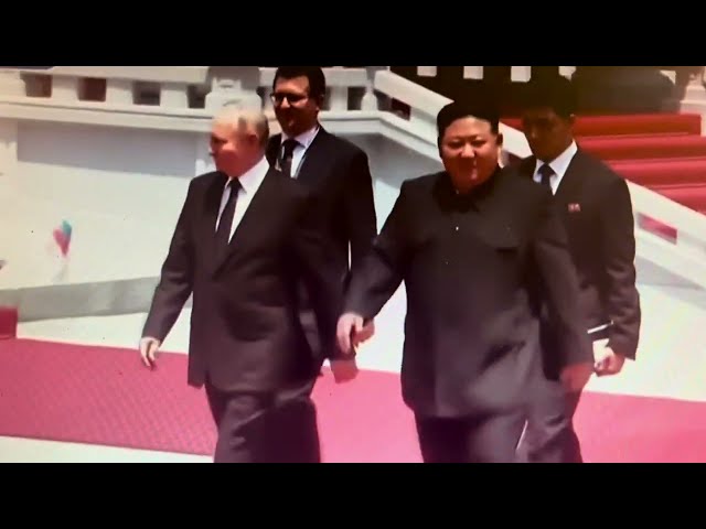 Kim Jong Un welcomes Vladimir Putin with grand military parade in North Korea