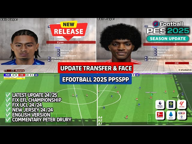 EFOOTBALL 25 PPSSPP UPDATE WINTER SEASON 25/26 BEST GRAPICH COMMENTARY PETER DRURY ENGLISH VERSION