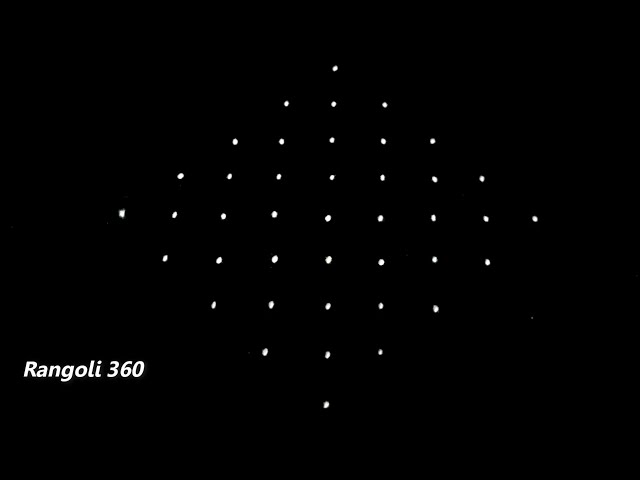 Daily rangoli 9x1 dots #862 |  2 in 1 Latest muggulu | Easy Muggulu | Kolams | Rangoli 360 Lakshmi