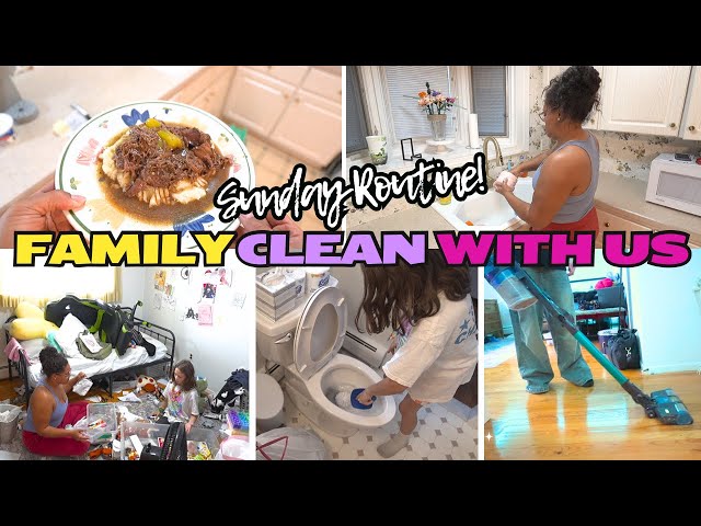 CLEAN WITH US! SUNDAY ROUTINE ✨ FAMILY CLEANING MOTIVATION