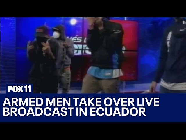 Armed men take over live broadcast in Ecuador