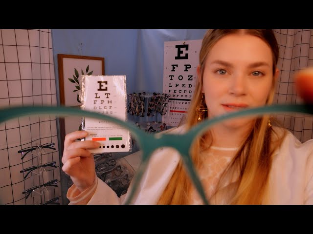 ASMR Optician Eye Exam & Glasses Fitting | Typing, Measuring Your Symmetry, Vision Test