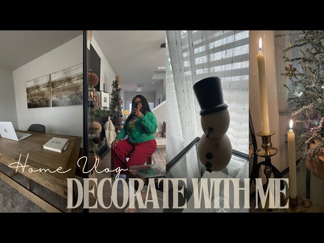 HOME VLOG~COZY CHRISTMAS HOME OFFICE| DECORATE WITH ME+ NEW RECIPE