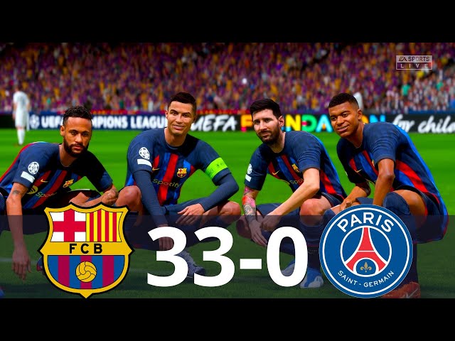 MESSI, RONALDO, MBAPPE, NEYMAR, ALL STARS | BARCELONA 33-0 PSG