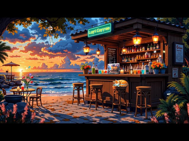 Seaside Coffee Vibes 🌊☕ | Relaxing Lofi Café Ambience ☕ Lofi Hip Hop Mix to relax - chill - study