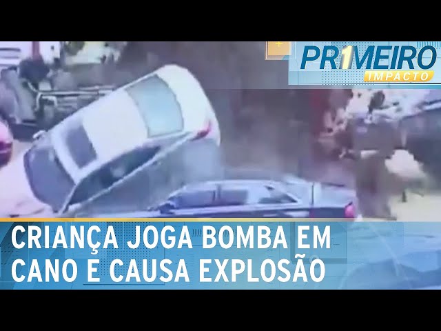 Menino causa grande explosão ao brincar com fogos de artifício | Primeiro Impacto (04/02/25)