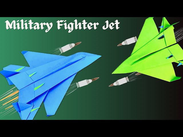 Šuper Fāst Paper M̐ilitary Fiğhṭer Jẽt 🛩️ Step by Step | Origami Ǎirplane Without Glue And Scissors