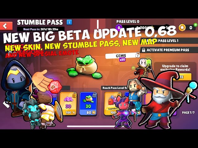 NEW BIG UPDATE VERSION 0.68 IN CLOSE BETA , SKIN , SPECIAL EMOJI AND NEW STUMBLE PASS AND NEW MAP! 😱