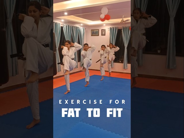 💯Fat To Fit (exercises) #karate #shorts #shortsvideo #exercise #girlfitness #fatloss #fitness #join