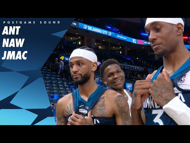 Anthony Edwards, Nickeil Alexander-Walker & Jaden McDaniels Postgame Interview In OKC | 02.24.25