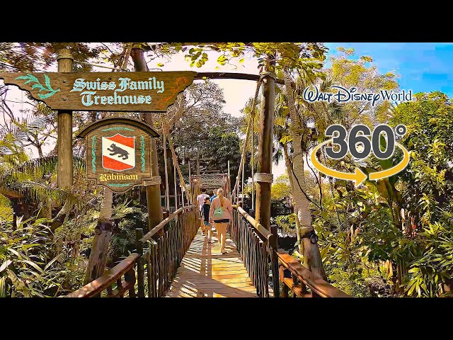 VR 360 Swiss Family Treehouse Walkthrough POV Walt Disney World 2024 03 10