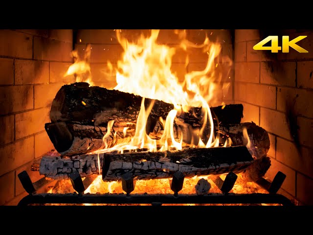 🔥 Tranquil Fireplace Ambience: Burning Logs & Crackling Fire Sounds for Ultimate Relaxation 4K UHD