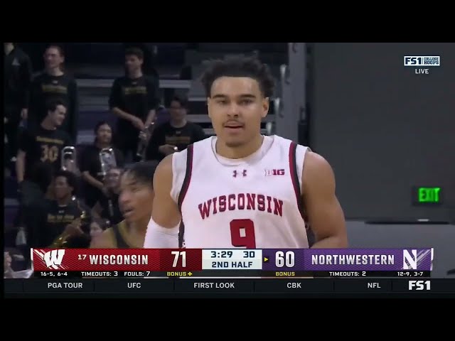 Highlights at Northwestern || Wisconsin Basketball || Feb. 1, 2025