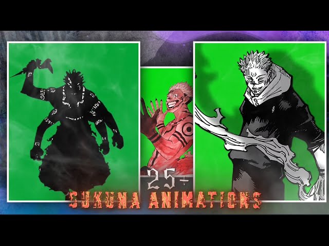 Sukuna Manga animations with green screen | 25+ Sukuna manga animations alight motion preset |