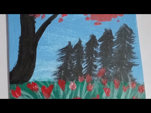 How to Paint a Beautiful Landscape Scenery Step by Step | Acrylicpainting