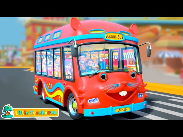 Wheels On The Bus Go Round And Round, Vehicle Song and Nursery Rhymes for Kids - LIVE