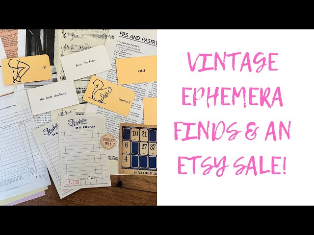 Vintage ephemera & junk journal packs/haul. An Etsy sale! #junkjournal #vintagejunkjournal #haul