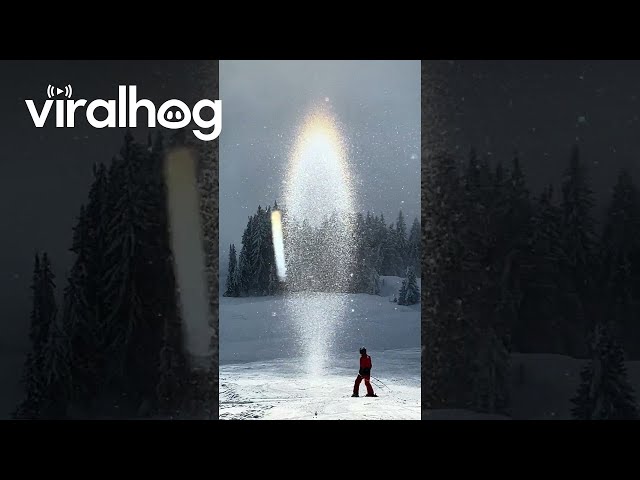 Sun Candle Phenomenon On The Slopes || ViralHog