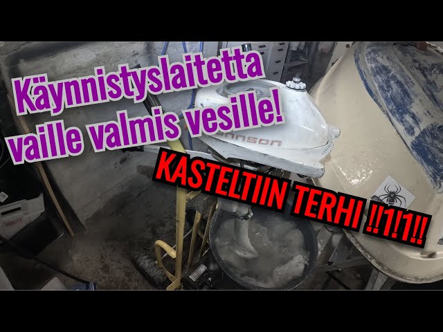 Johnsonin vesipumppu- ja peräremontti - Kastellaan Terhi vene jälleen