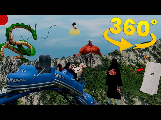 VR 360° - ANIME ROLLER COASTER | WHERE IS ITACHI? | NARUTO x DBZ x TITAN | 4K Experience POV