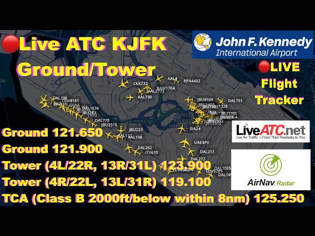 🔴Live JFK Airport Travel Updates Delays KJFK Ground and Tower ATC Real Time Flight Tracker