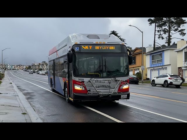 BRAND NEW BUS - samTrans 2023 New Flyer XHE40 #3009 on Route SKY Northbound