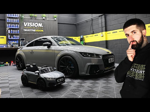 REBUILDING A CRASH DAMAGED MINI AUDI TTRS FOR MY SON TO MATCH MY REAL ONE!