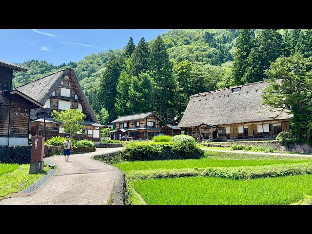 4k Walk Japan, The Most beautiful Ancient Ainokura Village Gokayama, Countryside Japan Walking Tour