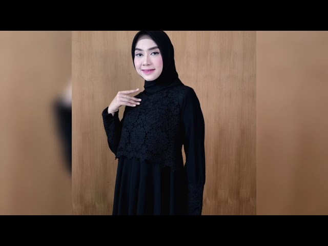 RAISMA MUSLIM WEAR Gamis Hitam Burkat Untuk Pesta Dan Lebaran Bisa COD JBT2 / Dress Hitam