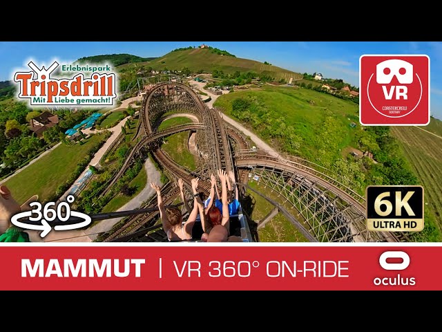 WOW 😱 360° MAMMUT Tripsdrill onride POV Wooden VR Roller Coaster Experience #vr360 #rollercoaster