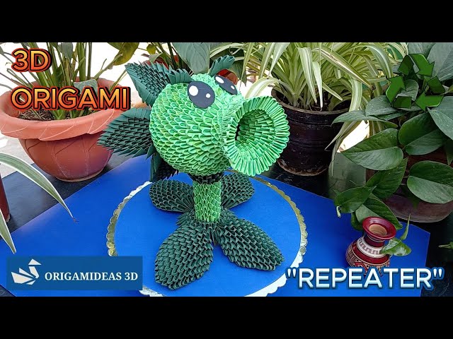 How to make "Repeater" from "Plants vs Zombies" 3D Origami  | "Repetidora" de "Plantas vs Zombies"