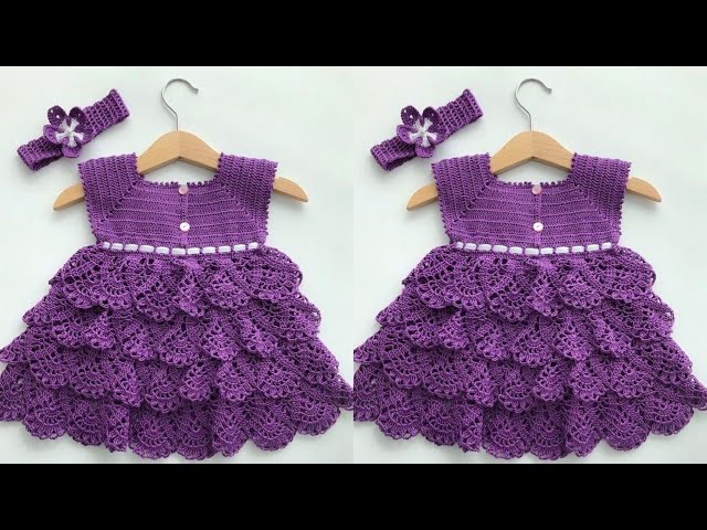 Beautiful Free Crochet Baby Girls Frocks /Frill Frocks / Eassy Qurassiya Trends