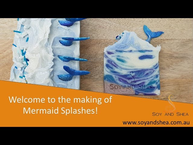 Mermaid Splashes Cold Process Soap - plus making soap embeds | Making and Cutting | Soy and Shea