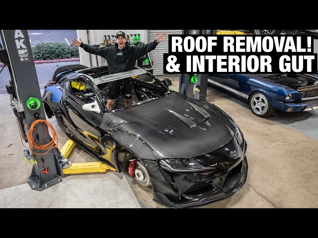 Building My Supra into a Competition Drift Car Ep.2 - Interior Strip & Roof Removal