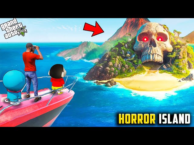 Franklin & Shinchan Visit The HORROR Island In Gta 5 in Telugu | #gta5